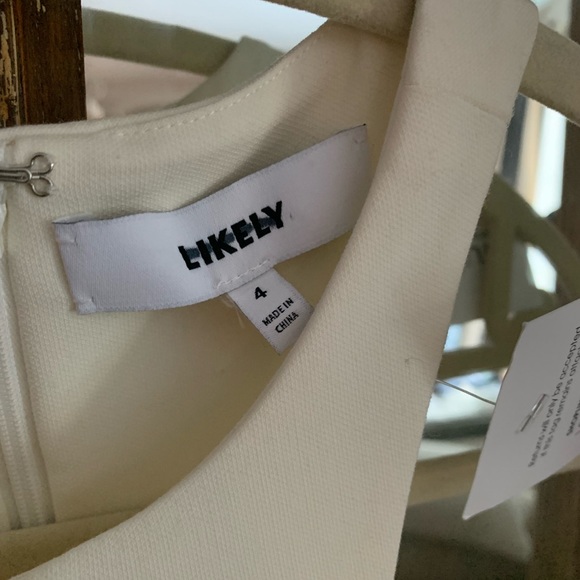 NWT LIKELY x REVOLVE Elston Creamy White Keyhole Halter Neck Slit Maxi Dress 4 - Picture 7 of 16